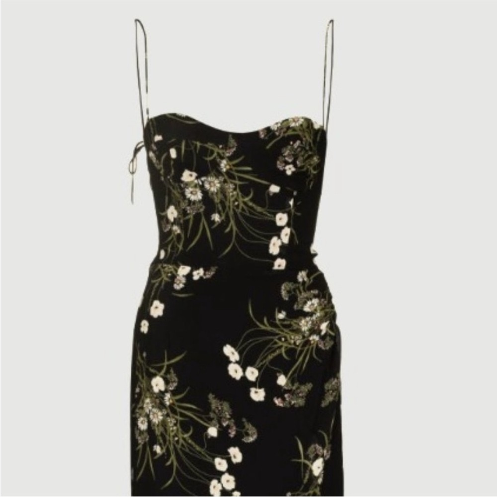 NWOT Reformation Kourtney Dress in Black Veuve Floral - Picture 10 of 10